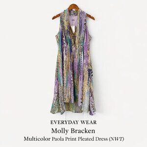 Molly Bracken Multicolor Paola Print Ladies Woven Dress XS NWT Boho